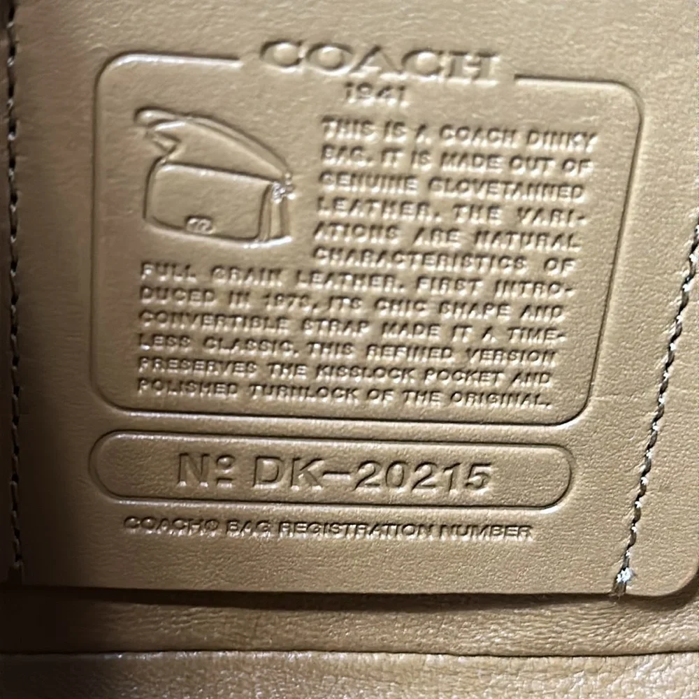 Coach Pistachio Dinky Glovetanned Green Leather Crossbody Shoulder Bag Purse - Picture 13 of 15